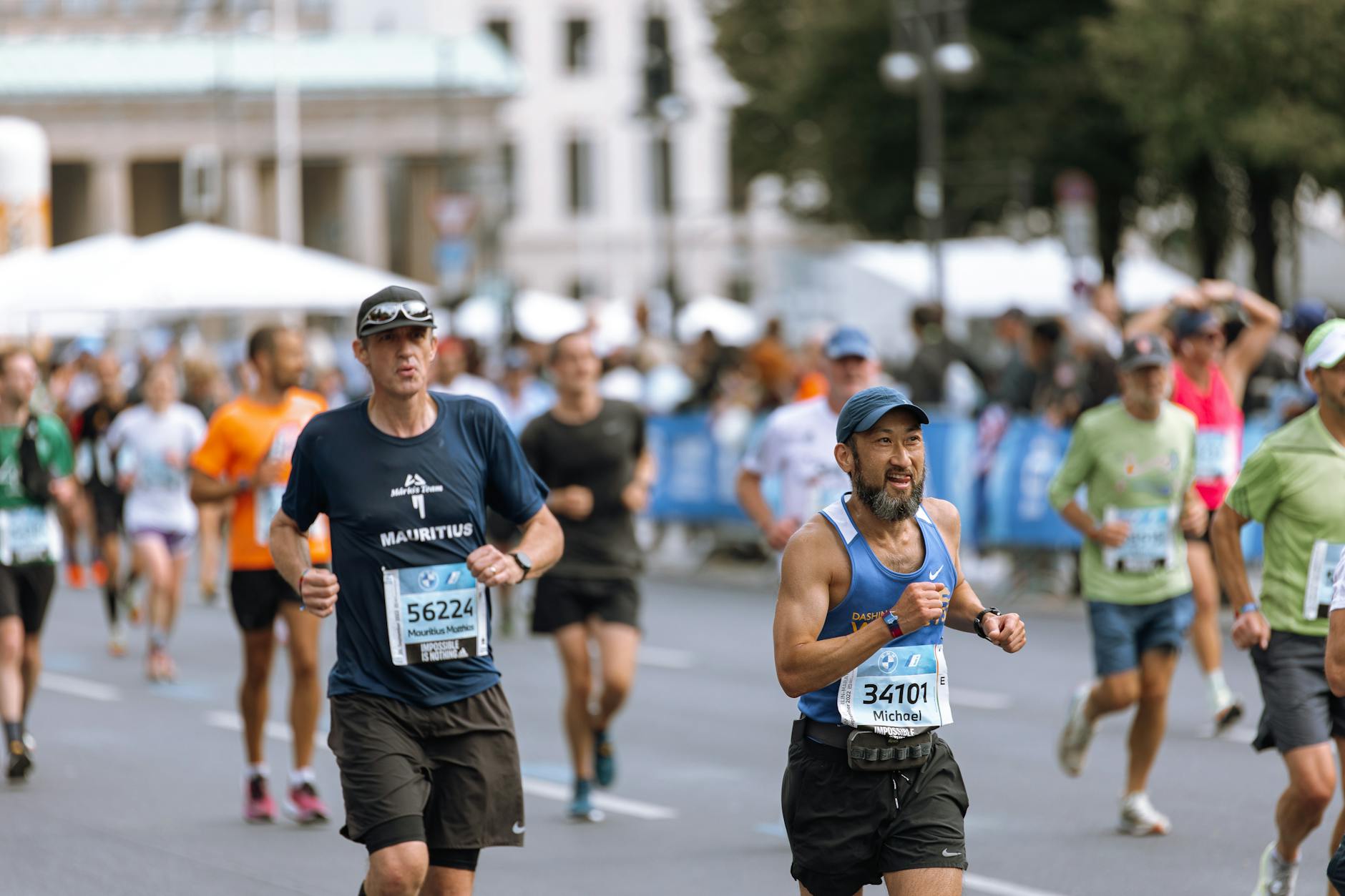 Runner taking an energy gel during a marathon
